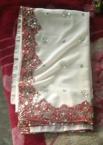 Off White Saare With Blouse