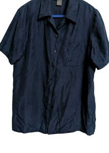 Classic Navy Button-Up Top
