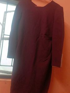 Burgundy Long Sleeve Dress