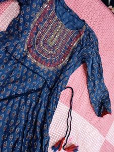 Elegant Blue Printed Kurta