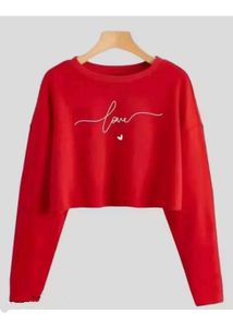 Red 'Love' Crop Top