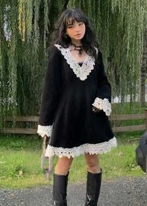 🖤 Gothic Black Lace Mini Dress | Party Wear |