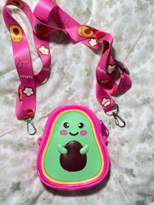 Cute Silicon Avocado Shaped Bags With Strap
