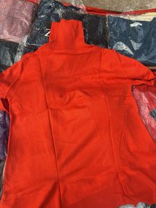 Orange Turtleneck Top