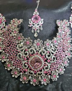 Pink Bridal Jewelry Set