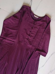 Plum Rayon Kurta with Dupatta &amp; Pants
