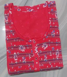 Red Floral Print Nightgown