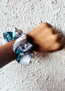 Floral Pink And Blue Fuller Scrunchies.
