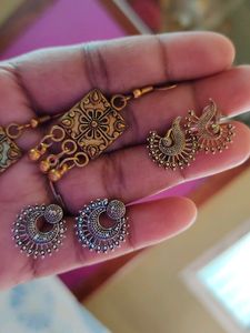 Beautiful 😍 Golden Silver Earrings 😍😍