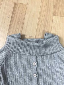 Grey Button-Down Cardigan Top.