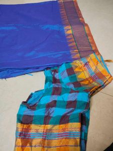 Blue Silk Saree with Blouse Piece