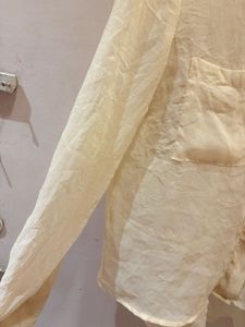 Beautiful Cream Sheer Button-Down Shirt