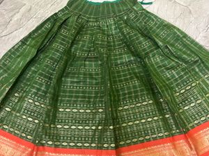Beautiful Green Pattu Parikini/Pavadai/Lehenga