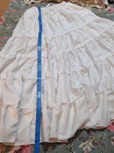 White Tiered Peasant Skirt