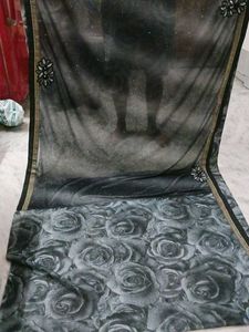 Rose Black Saree