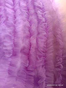 New Design Levender Colour Gown Dress With Full Fl