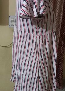 Striped Button-Up Tunic Top