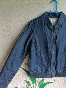 Denim Bomber Jacket - Classic Style