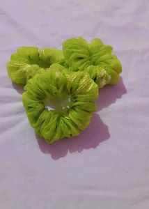 Green Chiffon Scrunchie Set
