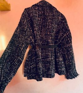 Tweed Style Black Blazer