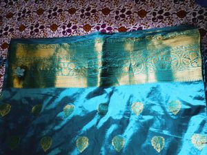 Turquoise Green Saree