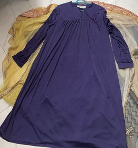 Vintage Maxi Dress With A Mixed Shade Of Purple