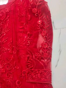 Pakistani Stitched Beautiful Red Worked Suit