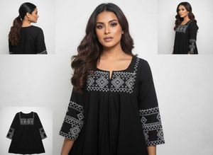 Elegant Black Embroidered Kurta