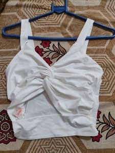 Sleeveless Front Cut-out Crop Top
