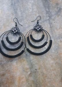 Hoop Earrings with Floral Detail