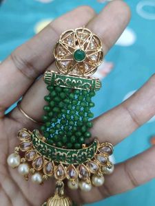 Green Jhumka Earrings