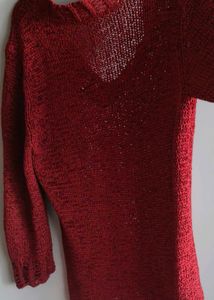 Bohemian Red Knit Pullover