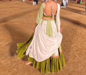 Green and White Chaniya Choli