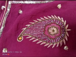 Maroon Embroidered Saree