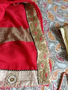 Red Saree With Blouse