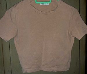Zara cropped stretch t-shirt