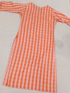 Orange &amp; Pink Checkered Kurti