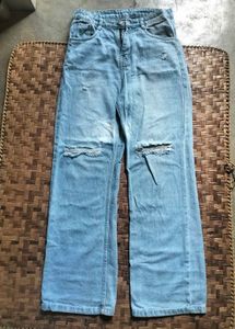 H&M 2nd Copy Distress Light Blue Jeans