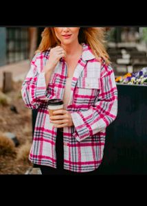Pinterest Inspired Savana Plaid Jacket Women's Coat Autumn Winter Retro Pocket Oversized