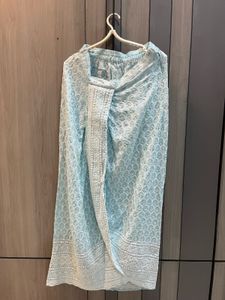Pastel Blue Lucknowi Shifli Jacket &amp; Dhoti Set