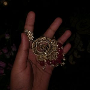 Rani Pink Colour Kundan Jhumka