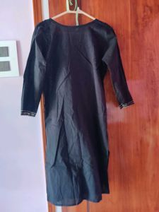 Golden Yoke Black Kurta