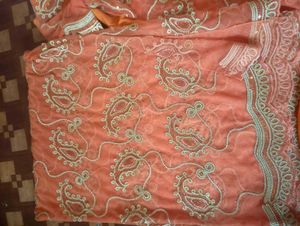 Orange bridal Embroidered Salwar Suit