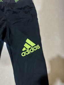 Adidas Original Black Track Pants | Neon Logo