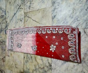 Red and creame Saree with heavy work ✨😍 #Saree