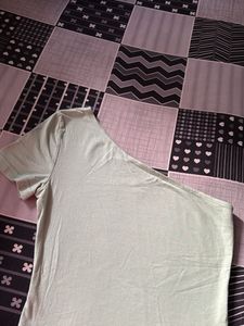 Sage Green One-Shoulder Tee