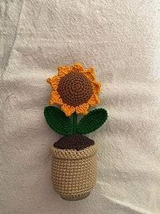 Crochet Sunflower Pot
