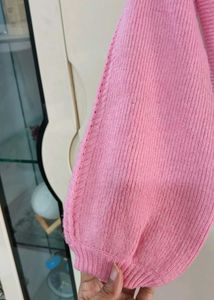 ASOS Pink Cropped Twist-Front Sweater