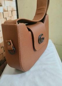 Brown Shoulder Bag with Logo