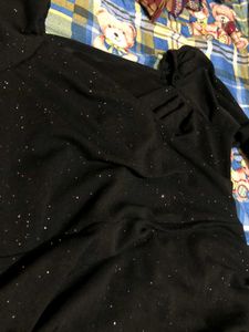 Black Sequined And Glittered Onepiece